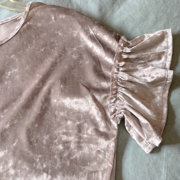 Caution To The Wind Velvet Top Size M Gray Color Crew Neck - Picture 3 of 6